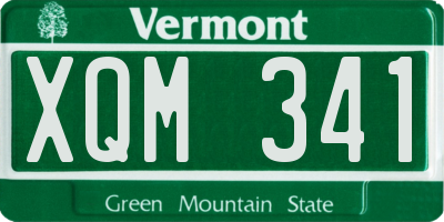 VT license plate XQM341