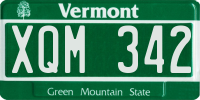 VT license plate XQM342
