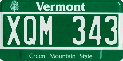 VT license plate XQM343