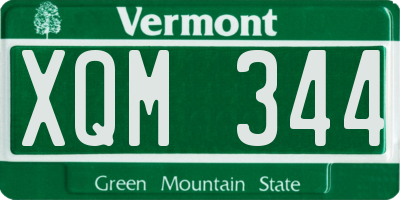VT license plate XQM344