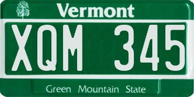 VT license plate XQM345