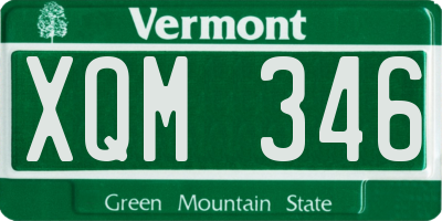 VT license plate XQM346