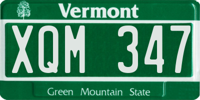 VT license plate XQM347