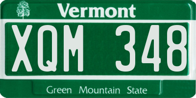 VT license plate XQM348