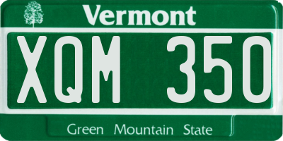 VT license plate XQM350