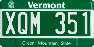VT license plate XQM351