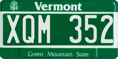 VT license plate XQM352