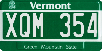 VT license plate XQM354