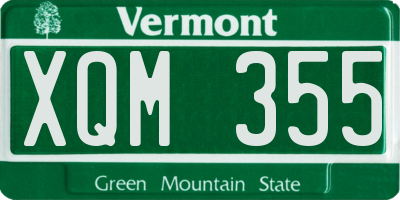 VT license plate XQM355