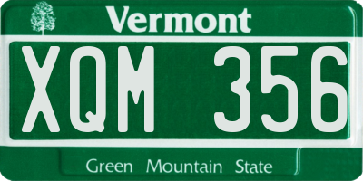 VT license plate XQM356
