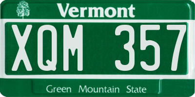 VT license plate XQM357