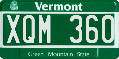 VT license plate XQM360