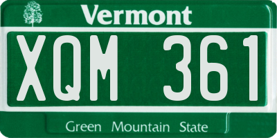 VT license plate XQM361