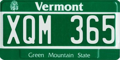 VT license plate XQM365