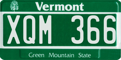 VT license plate XQM366