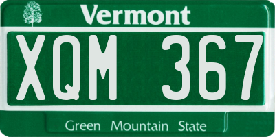 VT license plate XQM367