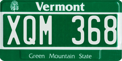 VT license plate XQM368