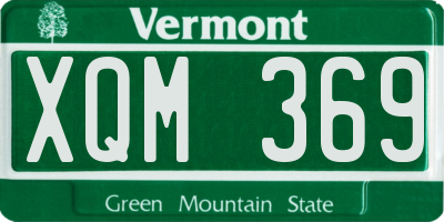 VT license plate XQM369