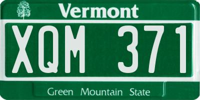 VT license plate XQM371