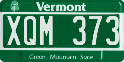 VT license plate XQM373