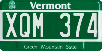 VT license plate XQM374