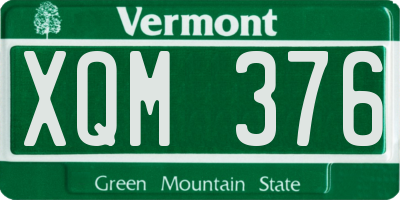VT license plate XQM376