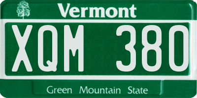VT license plate XQM380