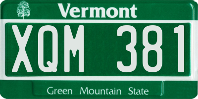 VT license plate XQM381