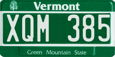 VT license plate XQM385