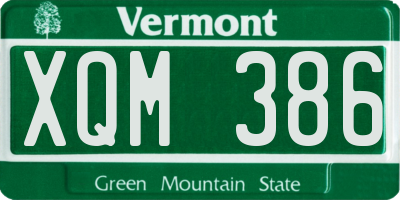 VT license plate XQM386