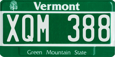 VT license plate XQM388