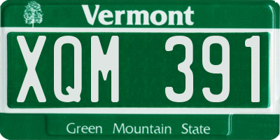 VT license plate XQM391