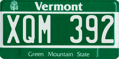 VT license plate XQM392