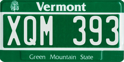 VT license plate XQM393