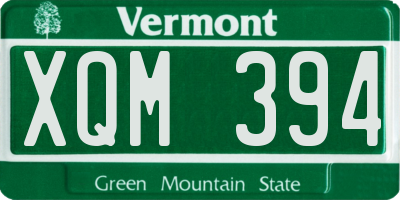 VT license plate XQM394