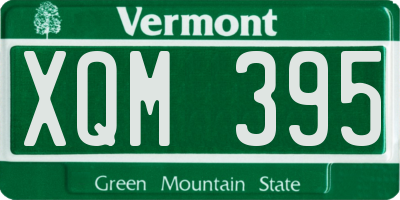 VT license plate XQM395