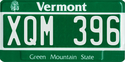 VT license plate XQM396