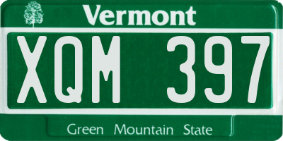 VT license plate XQM397