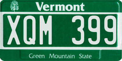 VT license plate XQM399