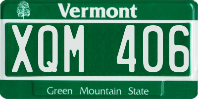 VT license plate XQM406