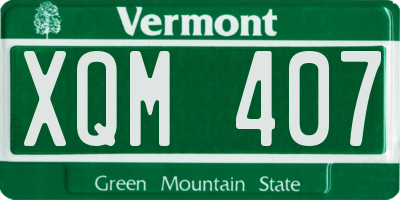 VT license plate XQM407