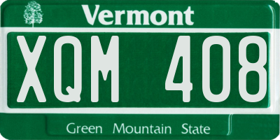 VT license plate XQM408
