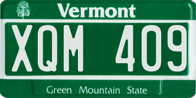 VT license plate XQM409
