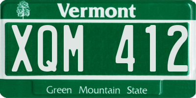 VT license plate XQM412