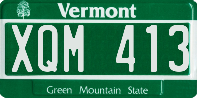 VT license plate XQM413