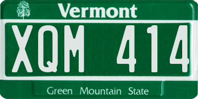 VT license plate XQM414