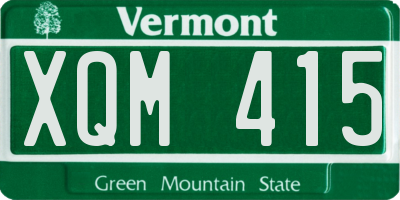 VT license plate XQM415