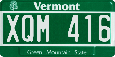 VT license plate XQM416