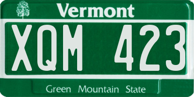 VT license plate XQM423