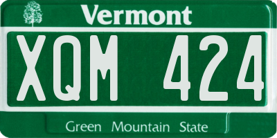 VT license plate XQM424